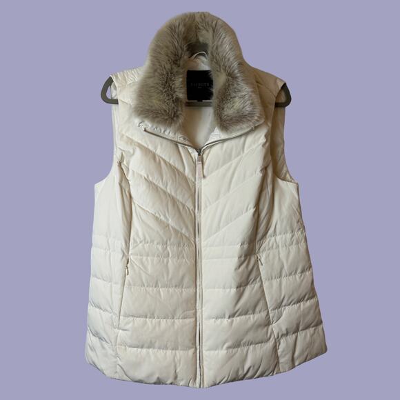 NWOT Talbots Down Puffer Vest - Detachable Faux Fur Collar - Plus Size X - Picture 1 of 6
